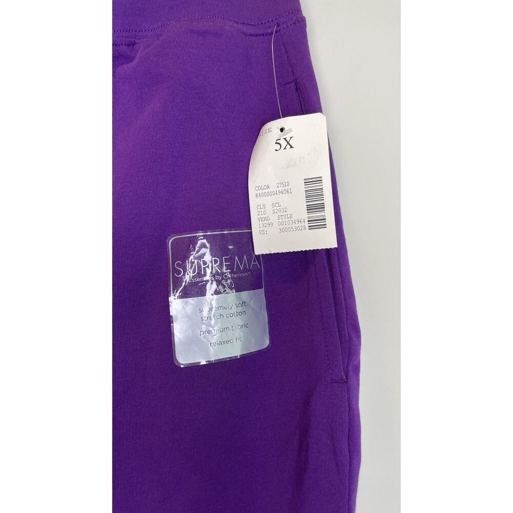 NWT Catherines Suprema Collection Cotton Knit Capri Pants Purple 5X (34/36) - Picture 5 of 12